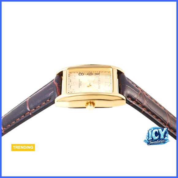 Gold Vintage Tank Square Watch with Genuine Leather Strap main image 4